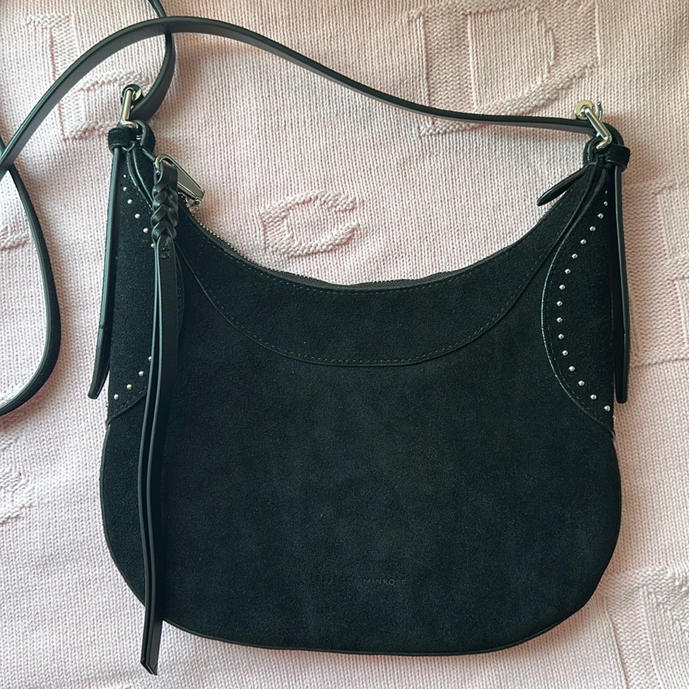 Rebecca Minkoff Black Suede Pippa Studded Crossbody